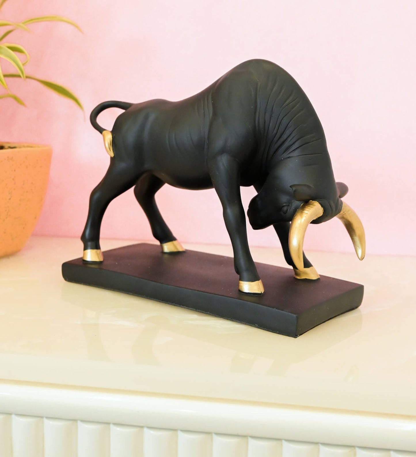 Black Polyresin Majestic Charging Bull - Premium  from TheGiftBays - Just ₹1999! Shop now at TheGiftBays