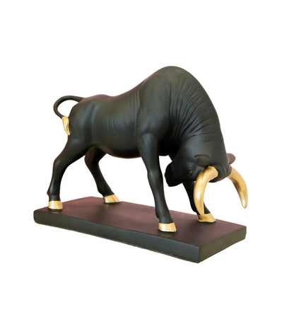 Black Polyresin Majestic Charging Bull - Premium  from TheGiftBays - Just ₹1999! Shop now at TheGiftBays