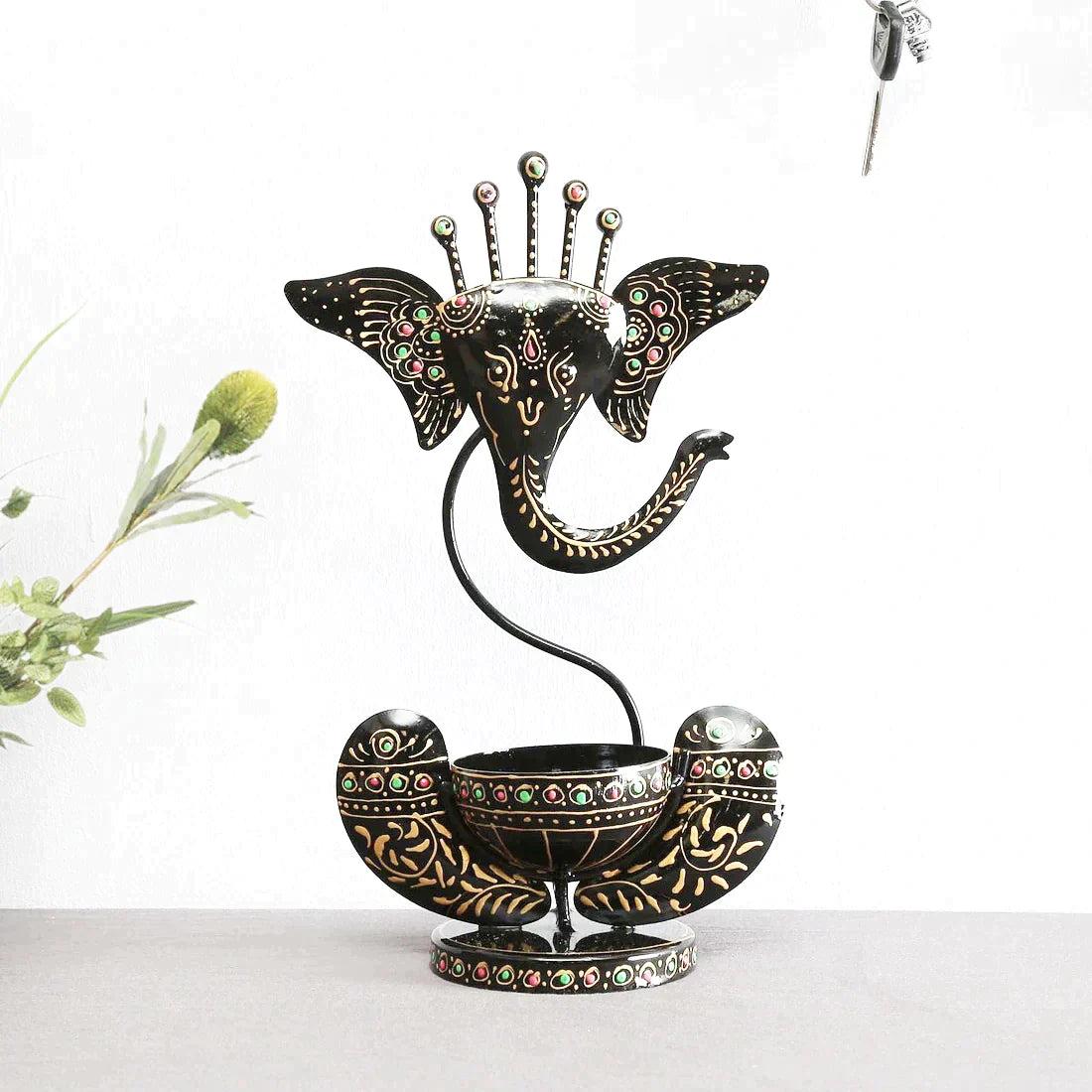 Metal Embossed Ganesha Diya Table Decor - Premium  from TheGiftBays - Just ₹1299! Shop now at TheGiftBays