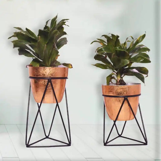 Metal Copper Planter Pot Set of 2 - Premium  from The Gift Bays - Just ₹1299! Shop now at TheGiftBays