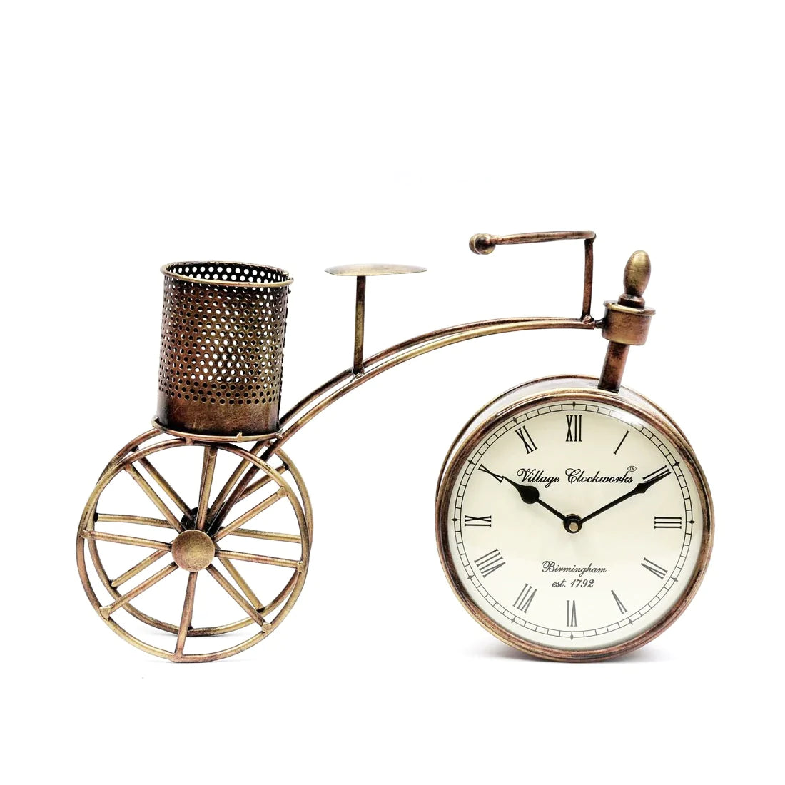 Metal Cycle Clock Pen Stand Table Decor - Premium  from The Gift Bays - Just ₹2200! Shop now at TheGiftBays