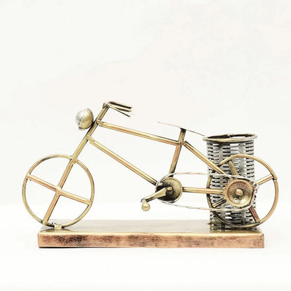 Metal Golden Cycle Table Pen Stand - Premium  from TheGiftBays - Just ₹1699! Shop now at TheGiftBays