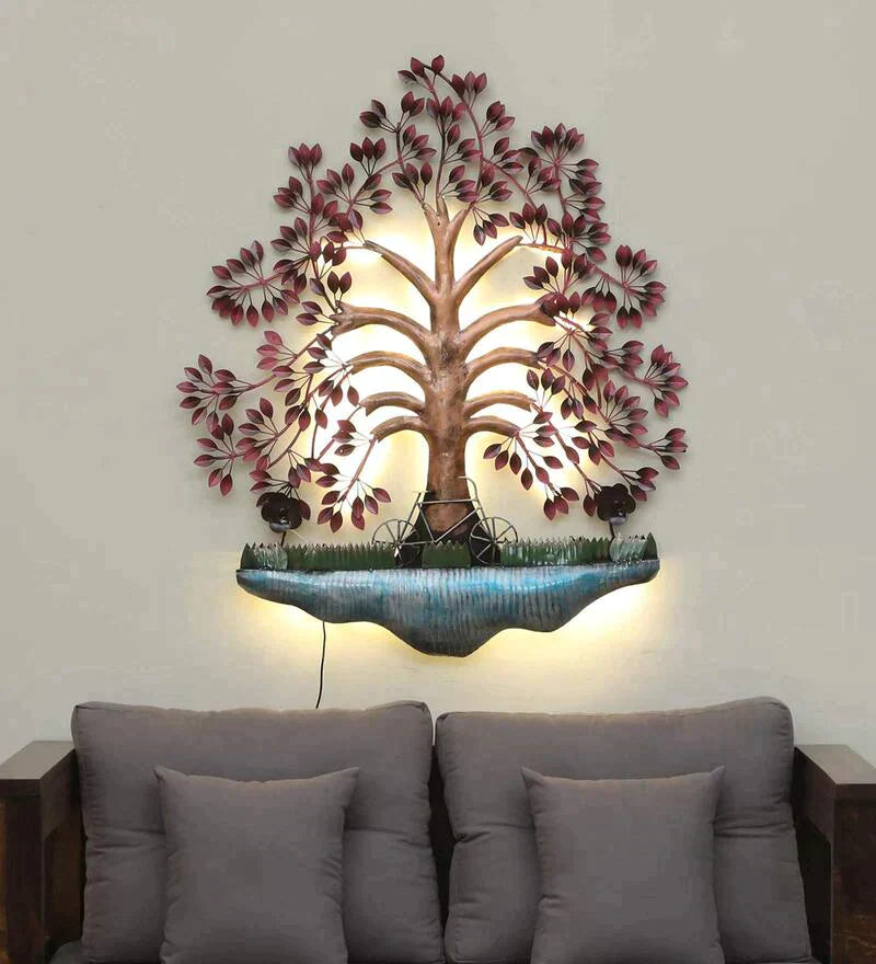 Metal Tree With Cycle Wall Art With Led - Premium  from The Gift Bays - Just ₹5900! Shop now at TheGiftBays