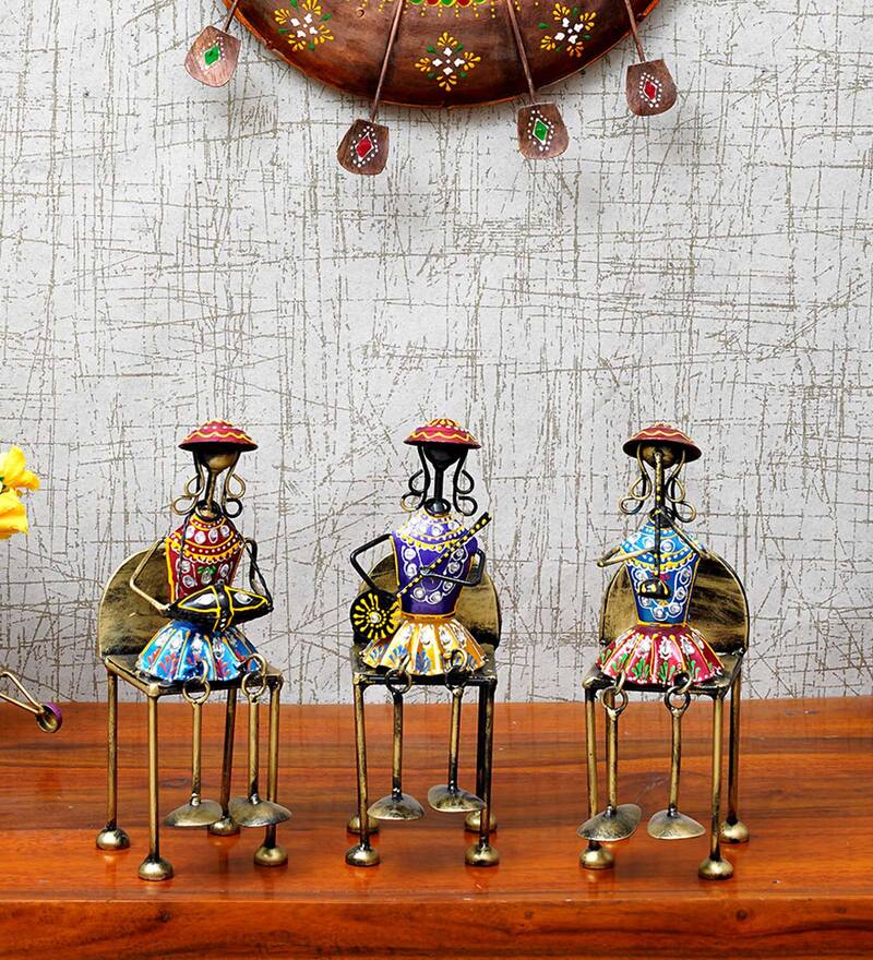 Metal Multicolour Musician Set of 3 Table Decor - Premium  from The Gift Bays - Just ₹4200! Shop now at TheGiftBays