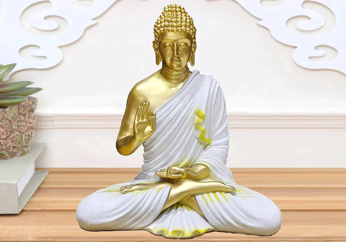 Polyresin Meditating Buddha Statue 2 Feet Golden And Creame - Premium  from The Gift Bays - Just ₹5999! Shop now at TheGiftBays