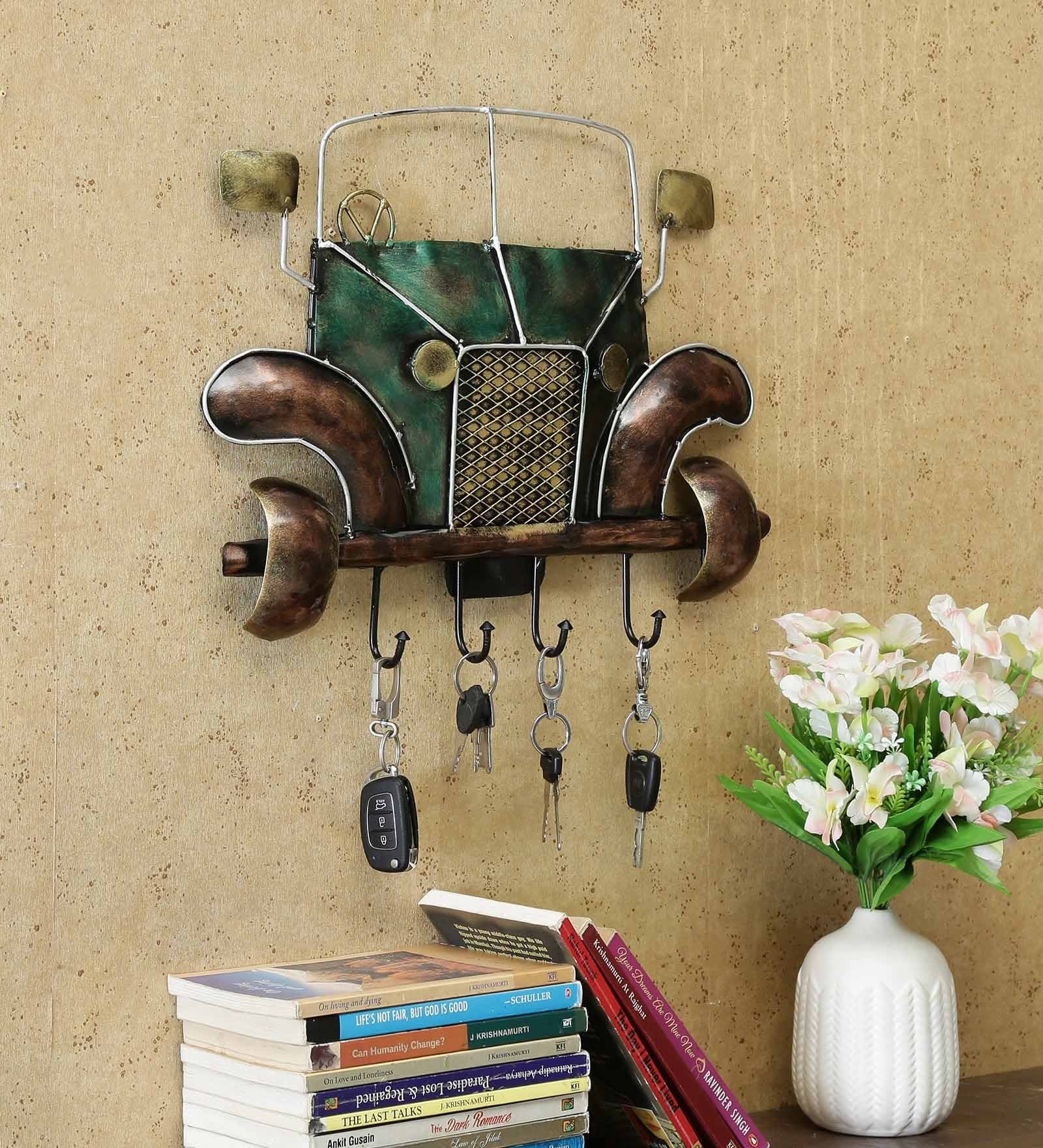 Metal Green Copper Jeep Wall Hook - Premium  from TheGiftBays - Just ₹1999! Shop now at TheGiftBays