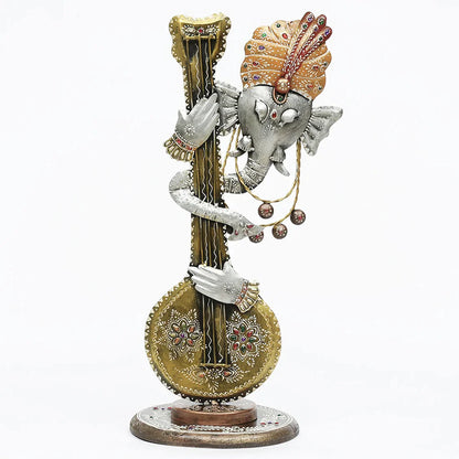 Metal Sitar Ganesha Table Decor - Premium  from The Gift Bays - Just ₹2800! Shop now at TheGiftBays