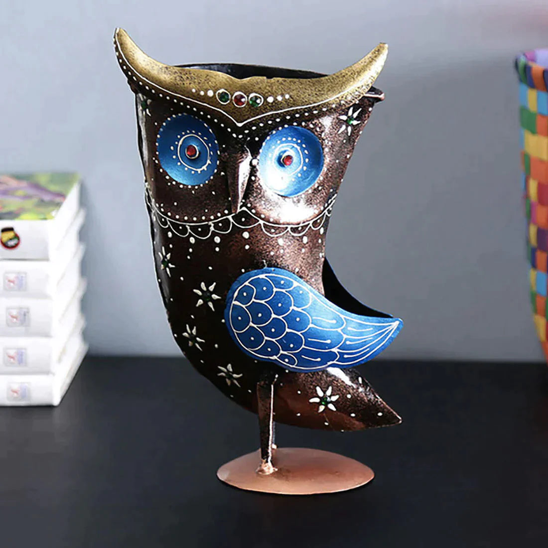 Metal Owl Multicolour Showpiece - Premium  from TheGiftBays - Just ₹2050! Shop now at TheGiftBays