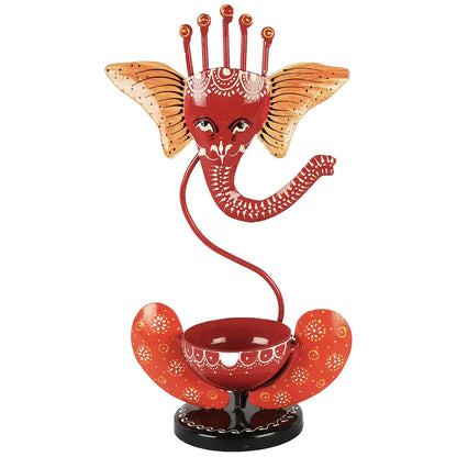 Metal Embossed Ganesha Diya Table Decor - Premium  from TheGiftBays - Just ₹1299! Shop now at TheGiftBays