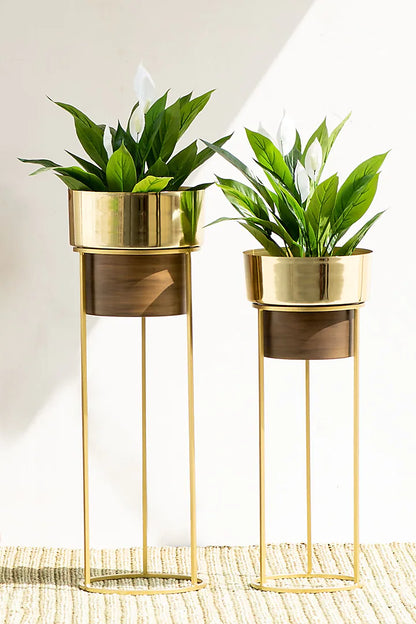 Metal Golden Planter Set Of 2 Big Size - Premium  from The Gift Bays - Just ₹5800! Shop now at TheGiftBays