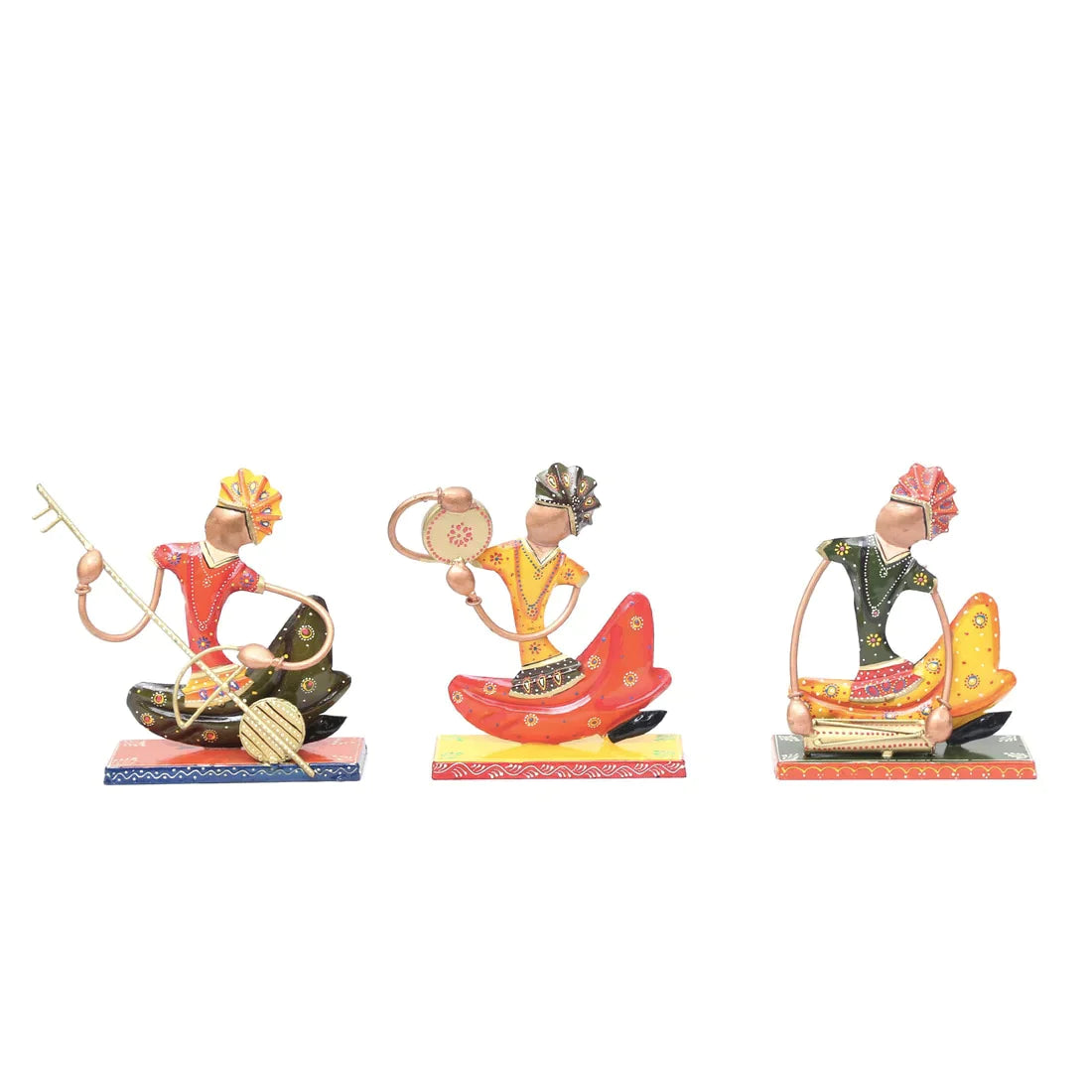 Metal Multicolour Sitting Figurine Set Of 3 Table Decor - Premium  from The Gift Bays - Just ₹2600! Shop now at TheGiftBays