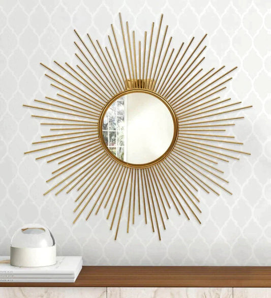 Metal Golden Decorative Wall Mirror - Premium  from The Gift Bays - Just ₹4199! Shop now at TheGiftBays